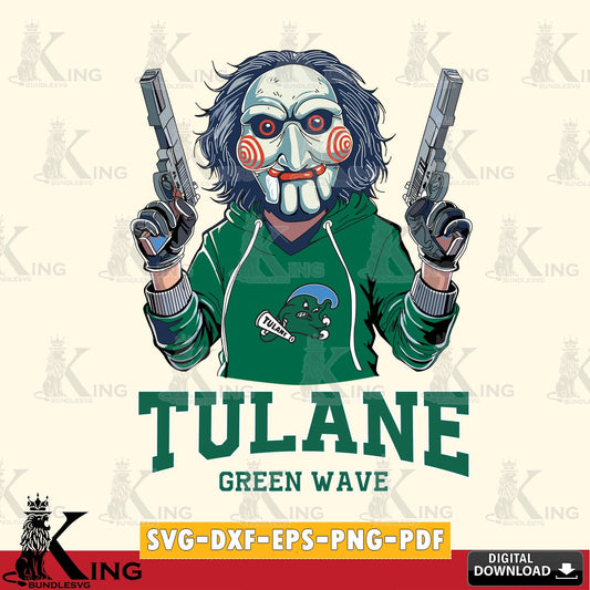 Vector design showing Tulane Green Wave Jigsaw Billy Football, NCAA file cut, SVG cut file for personalized gifts and laser