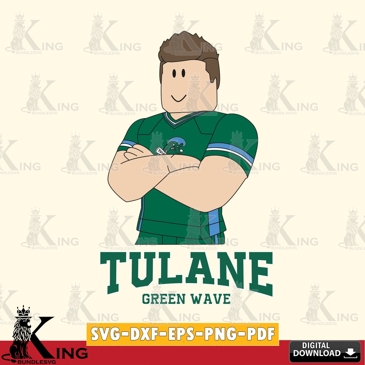 Tulane Green Wave Roblox Football SVG file , NCAA Cricut,  File cut , Digital Download , PDF File