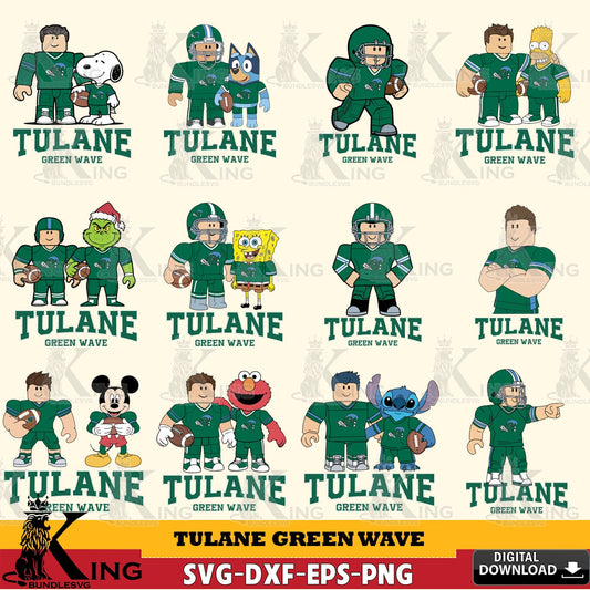 Tulane Green Wave Roblox With Friends football NCAA Bundle SVG file , NCAA Cricut,  File cut , Digital Download , PDF File