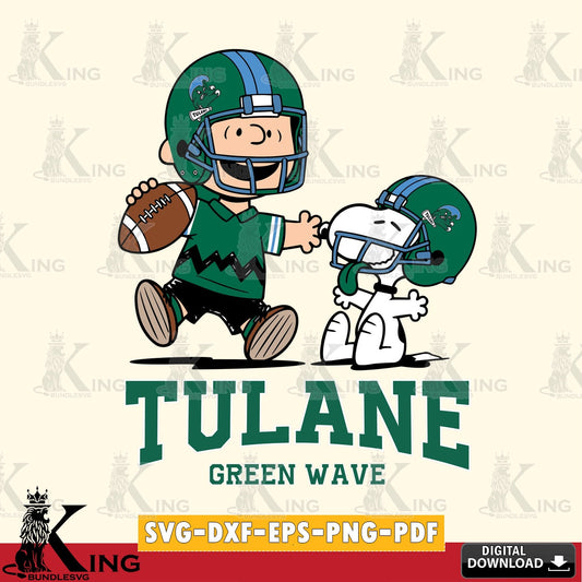 Tulane Green Wave Snoopy and Peanut Fun SVG, Cricut, Cut file  , Digital Download , Instant Download, Peanuts svg, NCAA svg, Football svg, Sport svg