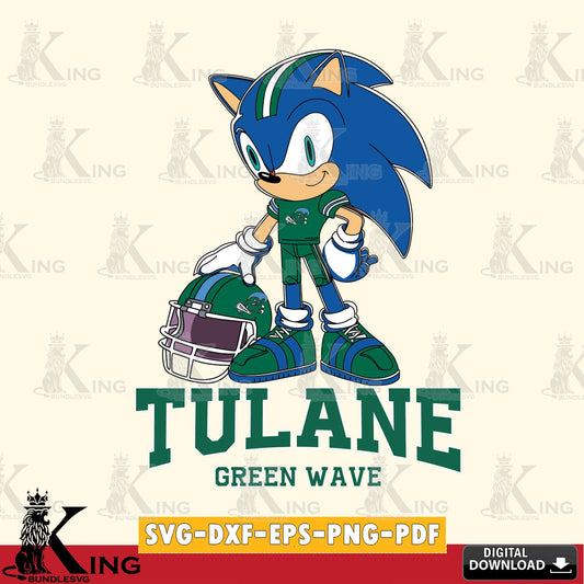 Tulane Green Wave Sonic Player Football SVG file, Vector , Digital Download , PDF File , Instant Download