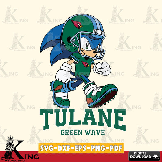 Detailed illustration of Tulane Green Wave Sonic Ready Football vector illustration for POD merchandise and apparel