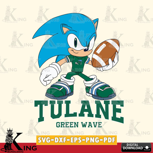 Tulane Green Wave Sonic Rugby SVG file, Vector , Digital Download , PDF File , Instant Download