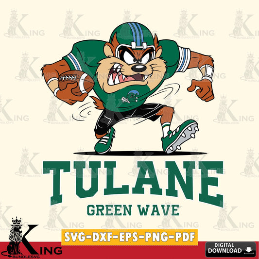 Tulane Green Wave Taz Football Helmet SVG file, Cut file  , Digital Download , Instant Download, Taz svg, NCAA svg