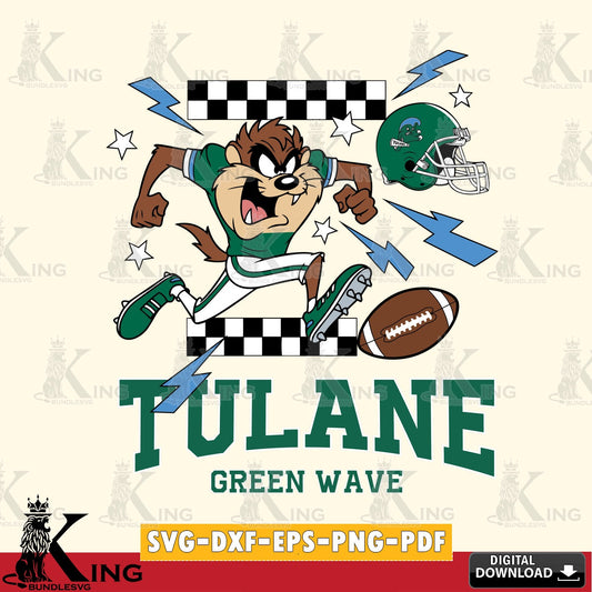 Tulane Green Wave Taz Football Lightning SVG file, Cut file  , Digital Download , Instant Download, Taz svg, NCAA svg