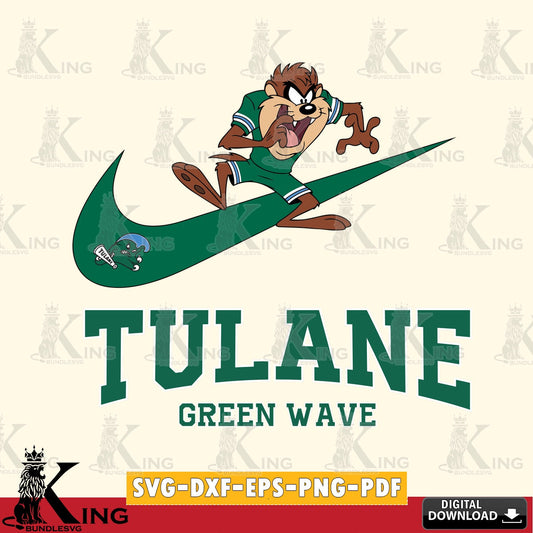 Tulane Green Wave Taz Football Nike SVG file, Cut file  , Digital Download , Instant Download, Taz svg, NCAA svg
