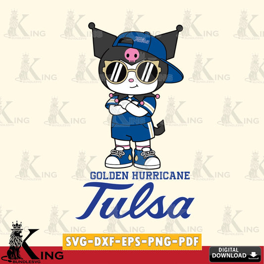 Tulsa Golden Hurricane Kuromi Football Jersey SVG file, Cricut, Cut file  , Digital Download , Instant Download, Sanrio svg, Clipart