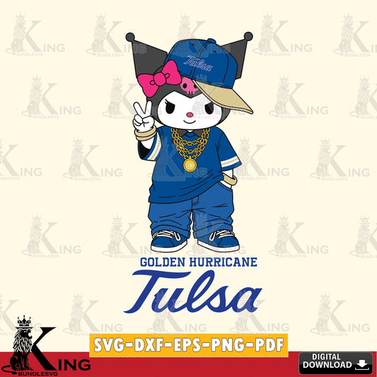 Tulsa Golden Hurricane Kuromi Streetwear Style SVG file, Cricut, Cut file  , Digital Download , Instant Download, Sanrio svg, Clipart