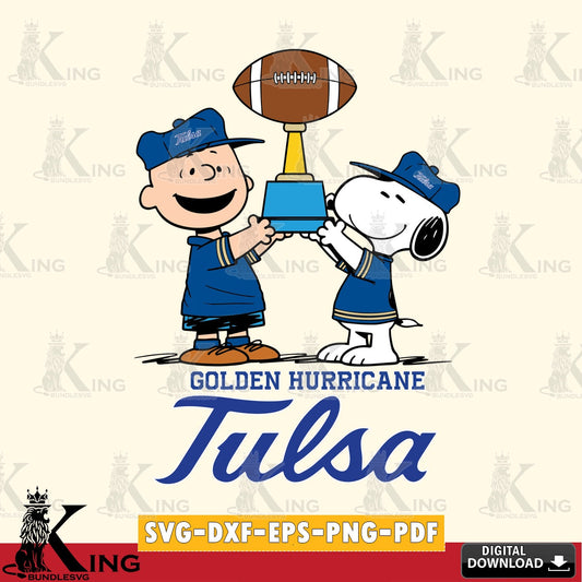 Tulsa Golden Hurricane Peanuts Football Trophy SVG, Cricut, Cut file  , Digital Download , Instant Download, Peanuts svg, NCAA svg, Football svg, Sport svg