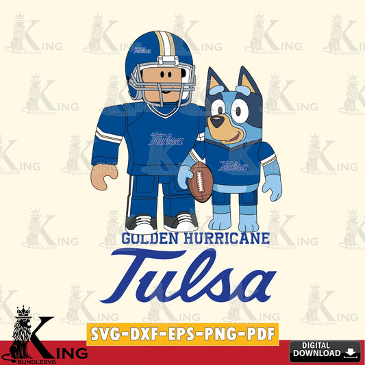 Tulsa Golden Hurricane Roblox & Bluey Football SVG file , NCAA Cricut,  File cut , Digital Download , PDF File