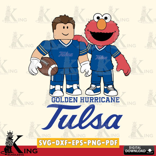 Tulsa Golden Hurricane Roblox & Elmo Football SVG file , NCAA Cricut,  File cut , Digital Download , PDF File