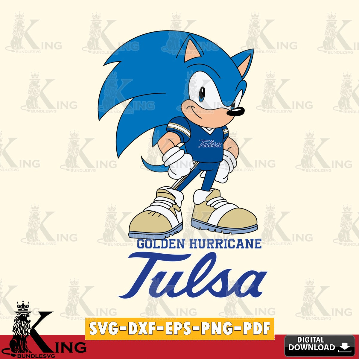 Tulsa Golden Hurricane Sonic Football Star Mascot SVG file, Vector , Digital Download , PDF File , Instant Download