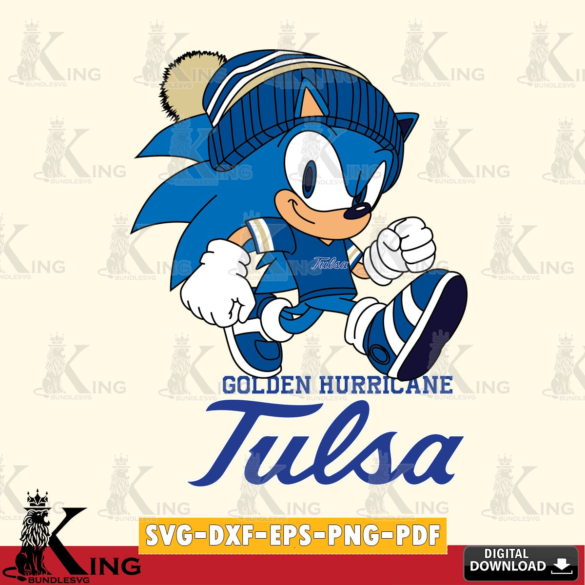 Tulsa Golden Hurricane Sonic Football SVG file, Vector , Digital Download , PDF File , Instant Download