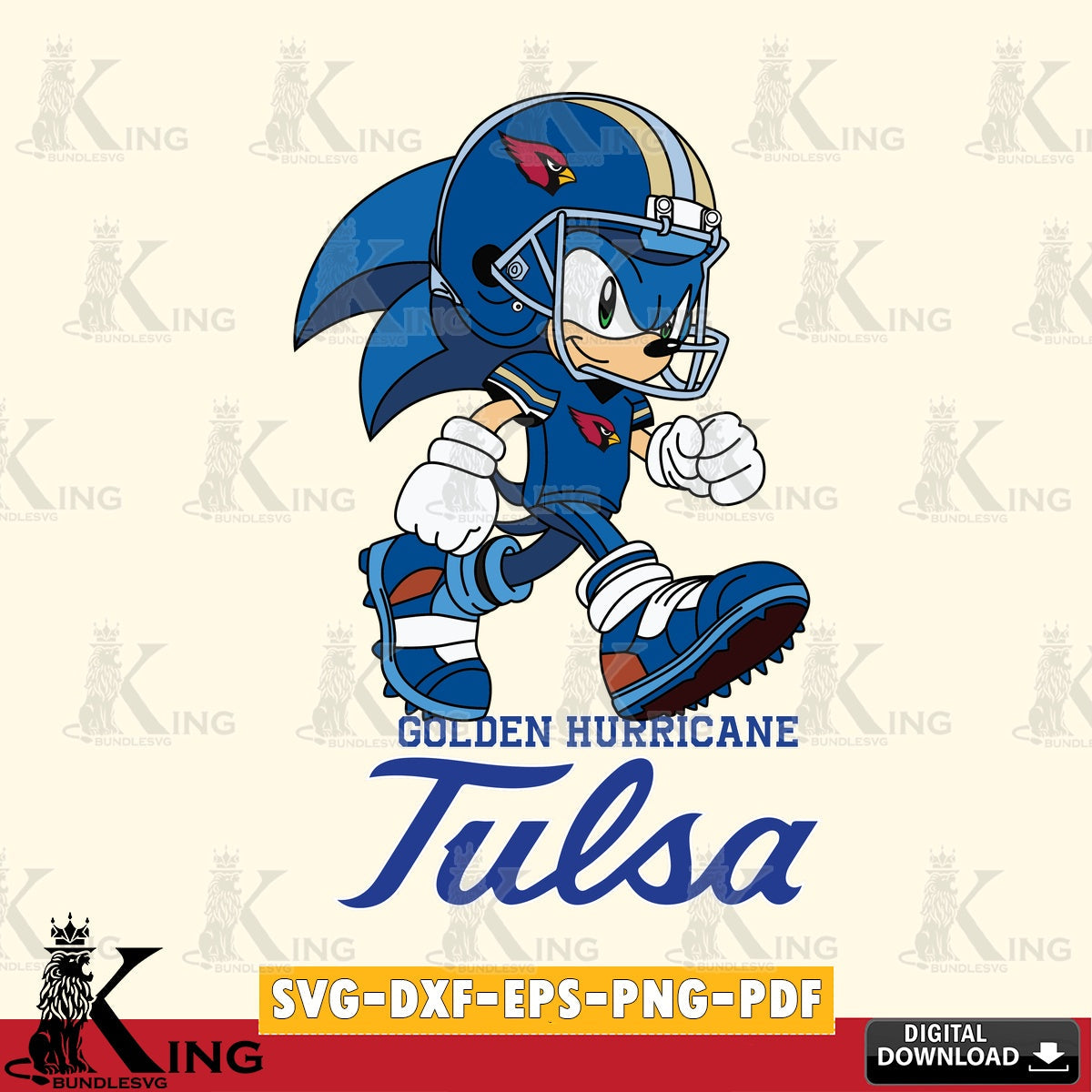 Tulsa Golden Hurricane Sonic Ready Football SVG file, Vector , Digital Download , PDF File , Instant Download