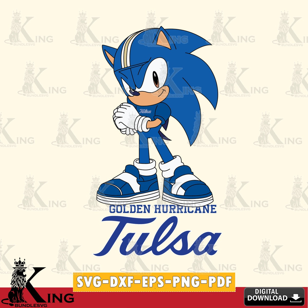 Tulsa Golden Hurricane Sonic cute Football SVG file, Vector , Digital Download , PDF File , Instant Download