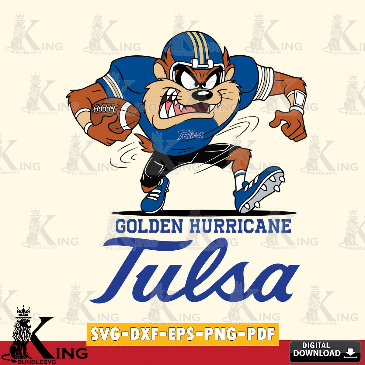Tulsa Golden Hurricane Taz Football Helmet SVG file, Cut file  , Digital Download , Instant Download, Taz svg, NCAA svg
