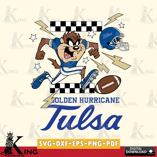 Tulsa Golden Hurricane Taz Football Lightning SVG file, Cut file  , Digital Download , Instant Download, Taz svg, NCAA svg