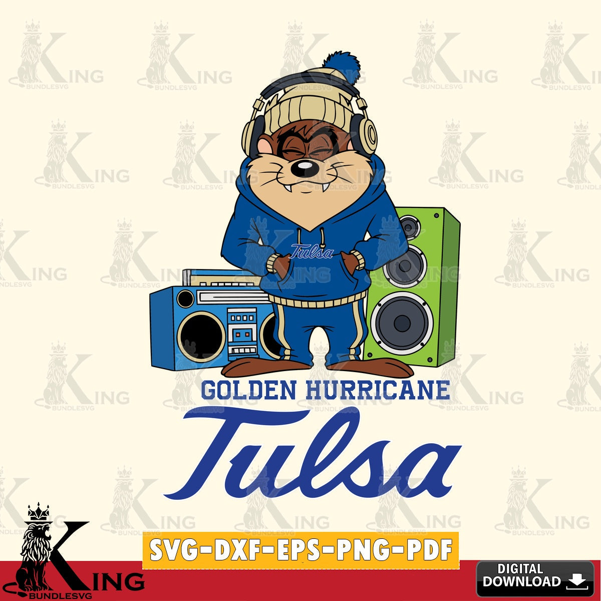 Tulsa Golden Hurricane Taz Hip Hop SVG file, Cut file  , Digital Download , Instant Download, Taz svg, NCAA svg