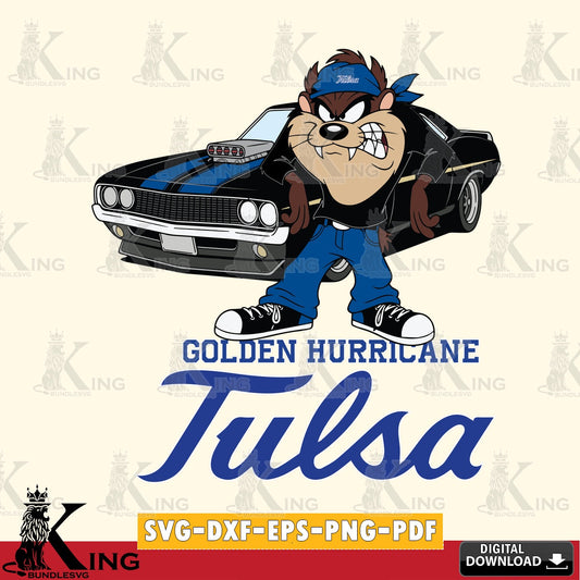 Tulsa Golden Hurricane Taz Racing Car SVG file, Cut file  , Digital Download , Instant Download, Taz svg, NCAA svg