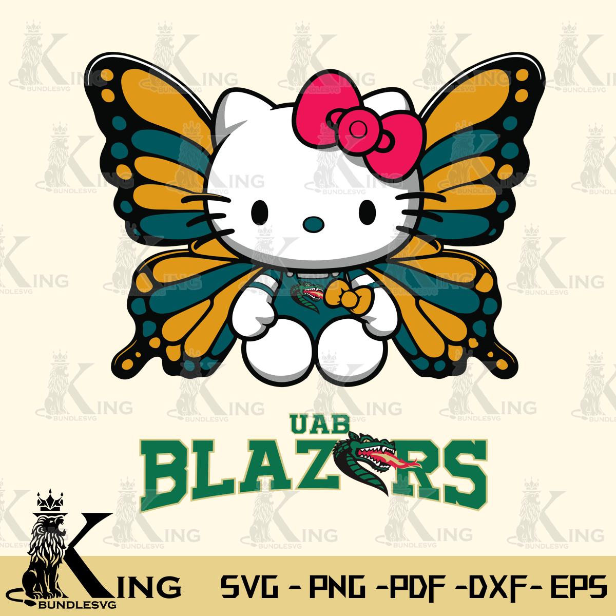 UAB Blazers Butterfly Kitty Delight Svg Eps Dxf Png File, Digital Download