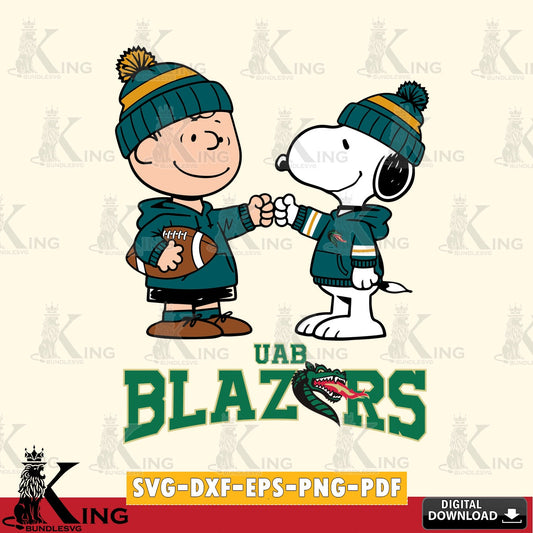 UAB Blazers CharlieBrown Football Fist Bump SVG, Cricut, Cut file  , Digital Download , Instant Download, Peanuts svg, NCAA svg, Football svg, Sport svg