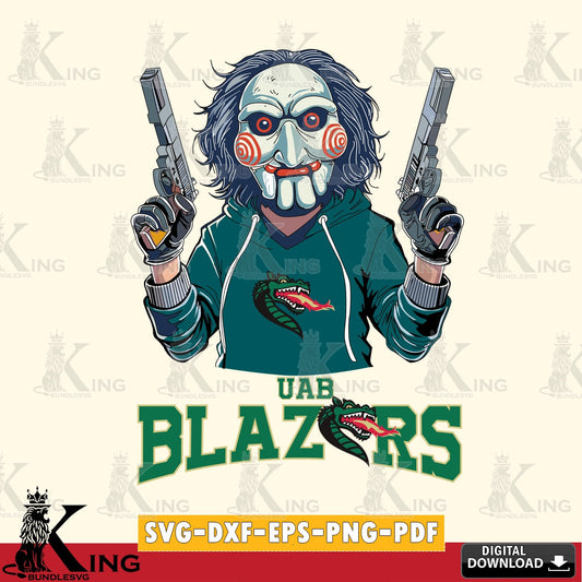 Digital download featuring UAB Blazers Jigsaw Billy Football, high-quality vector for DIY scrapbooking and home decor