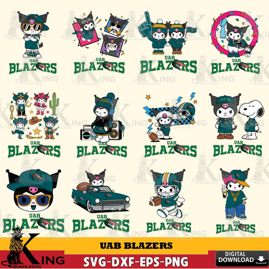UAB Blazers Kuromi Football Jersey NCAA Bundle SVG file, Cricut, Cut file  , Digital Download , Instant Download, Sanrio svg, Clipart