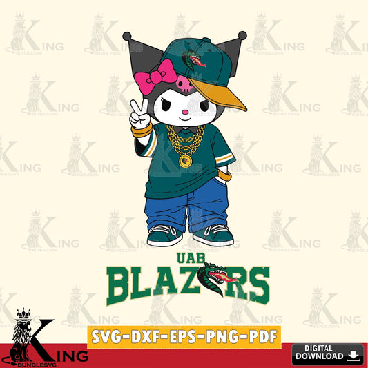 UAB Blazers Kuromi Streetwear Style SVG file, Cricut, Cut file  , Digital Download , Instant Download, Sanrio svg, Clipart
