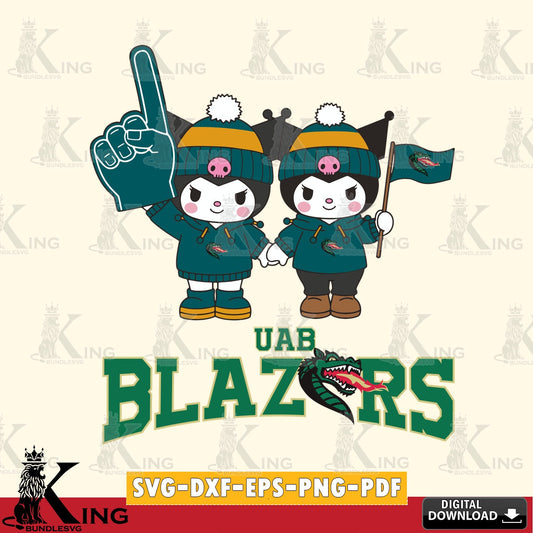 UAB Blazers Kuromi rugby Fan SVG file, Cricut, Cut file  , Digital Download , Instant Download, Sanrio svg, Clipart