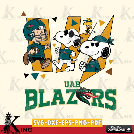 UAB Blazers Peanuts Joe Cool SVG, Cricut, Cut file  , Digital Download , Instant Download, Peanuts svg, NCAA svg, Football svg, Sport svg