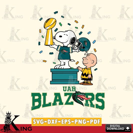 UAB Blazers Peanuts Winner SVG, Cricut, Cut file  , Digital Download , Instant Download, Peanuts svg, NCAA svg, Football svg, Sport svg
