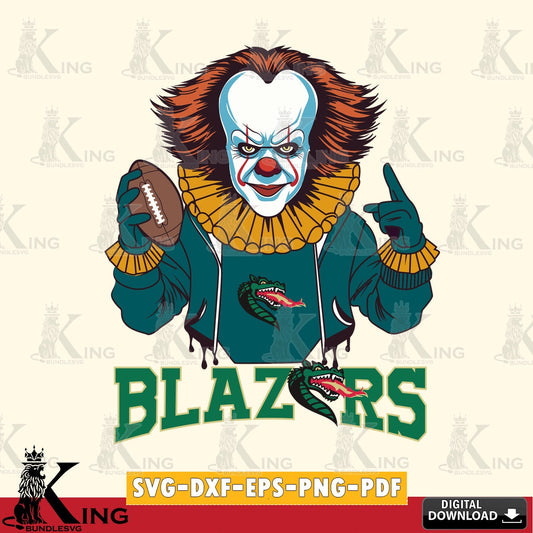 Digital download featuring UAB Blazers Pennywise player football, SVG PNG design suitable for Glowforge and laser cutting