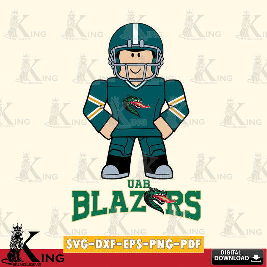 UAB Blazers Roblox Cool Football SVG file , NCAA Cricut,  File cut , Digital Download , PDF File