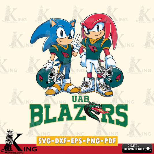 UAB Blazers Sonic And Knuckles Football SVG file, Vector , Digital Download , PDF File , Instant Download