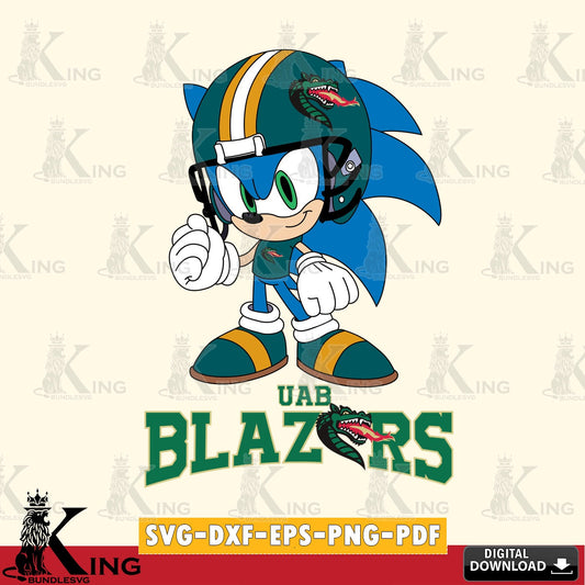 UAB Blazers Sonic Football Mascot SVG file, Vector , Digital Download , PDF File , Instant Download
