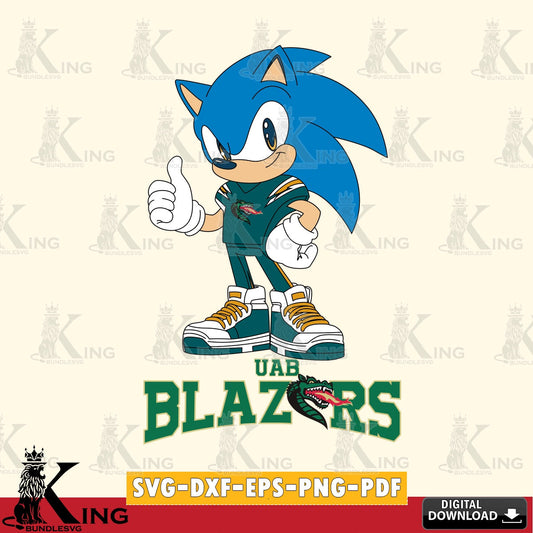 UAB Blazers Sonic Like Football SVG file, Vector , Digital Download , PDF File , Instant Download