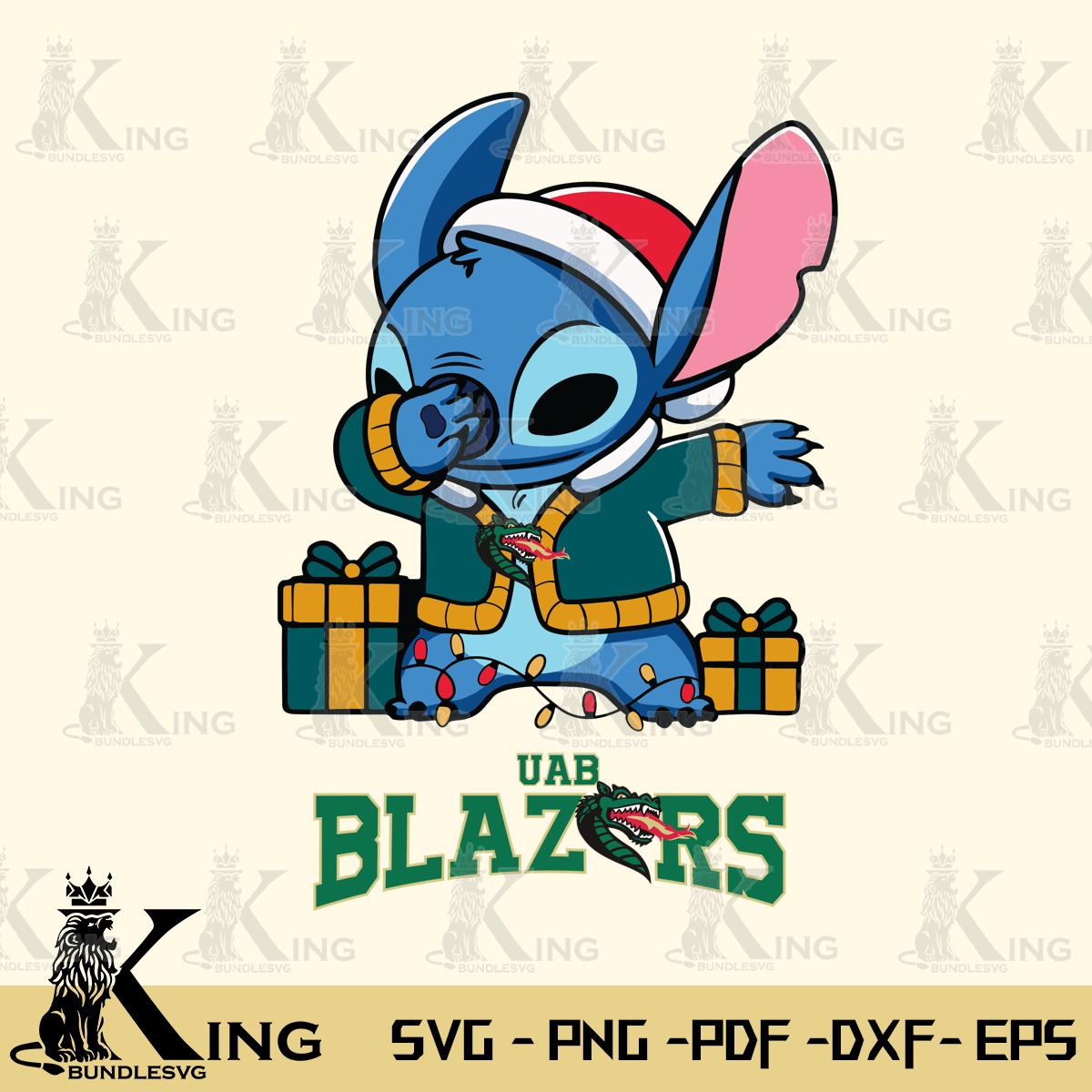 UAB Blazers Stitch Merry Christmas Svg Eps Dxf Png File, Digital Download