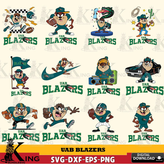 UAB Blazers Taz Football NCAA Bundle SVG file, Cut file  , Digital Download , Instant Download, Taz svg, NCAA svg