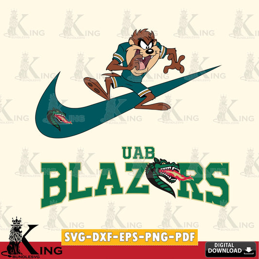 UAB Blazers Taz Football Nike SVG file, Cut file  , Digital Download , Instant Download, Taz svg, NCAA svg