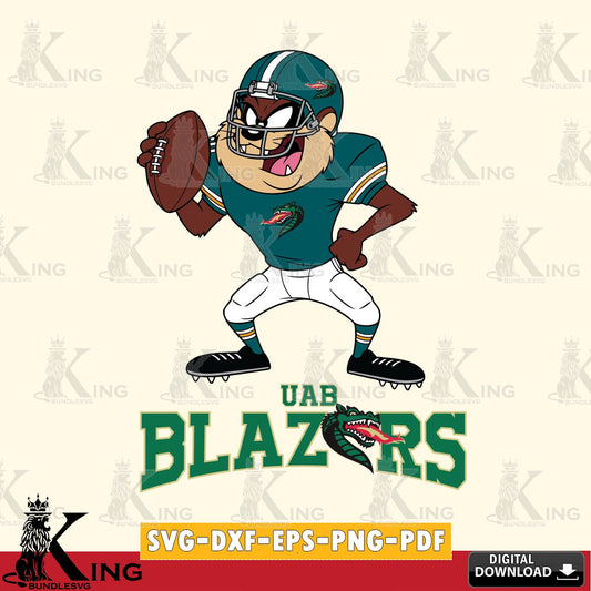 UAB Blazers Taz Football Player SVG file, Cut file  , Digital Download , Instant Download, Taz svg, NCAA svg