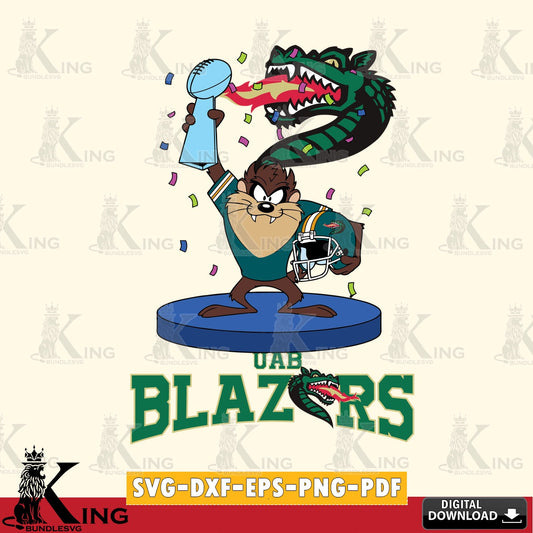 UAB Blazers Taz Trophy Podium SVG file, Cut file  , Digital Download , Instant Download, Taz svg, NCAA svg