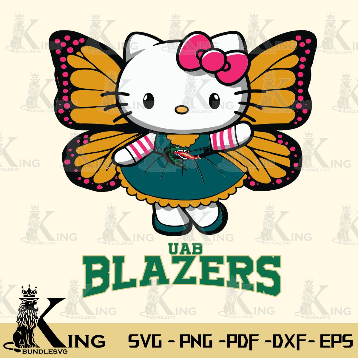 UAB Blazers Whimsical Kitty Wings Svg Eps Dxf Png File, Digital Download