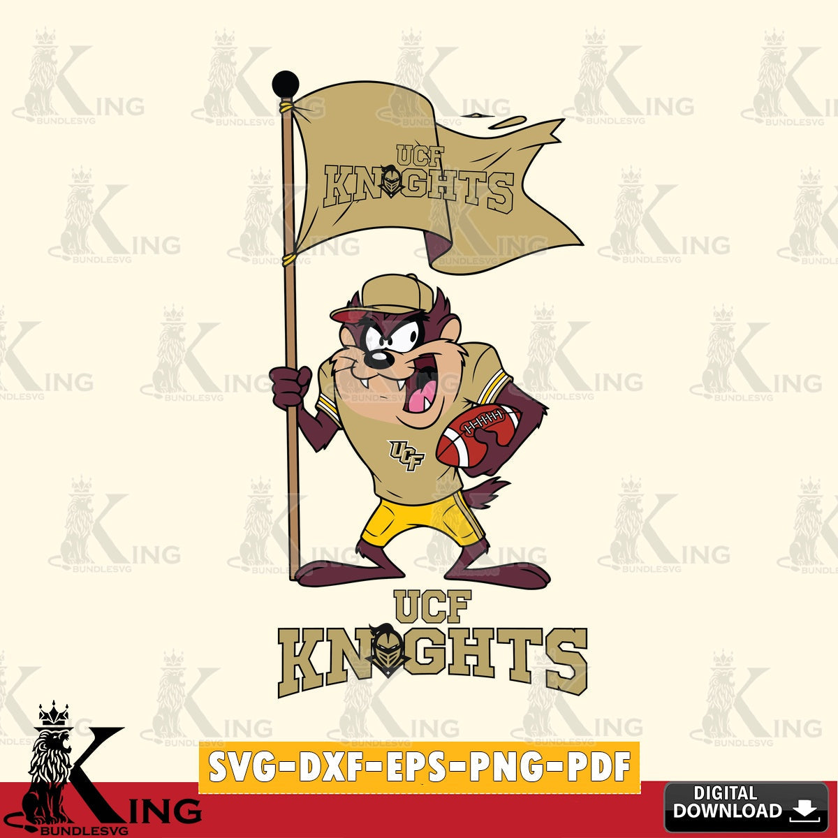 UCF Knights Football Taz Flag Art SVG file, Cut file  , Digital Download , Instant Download, Taz svg, NCAA svg