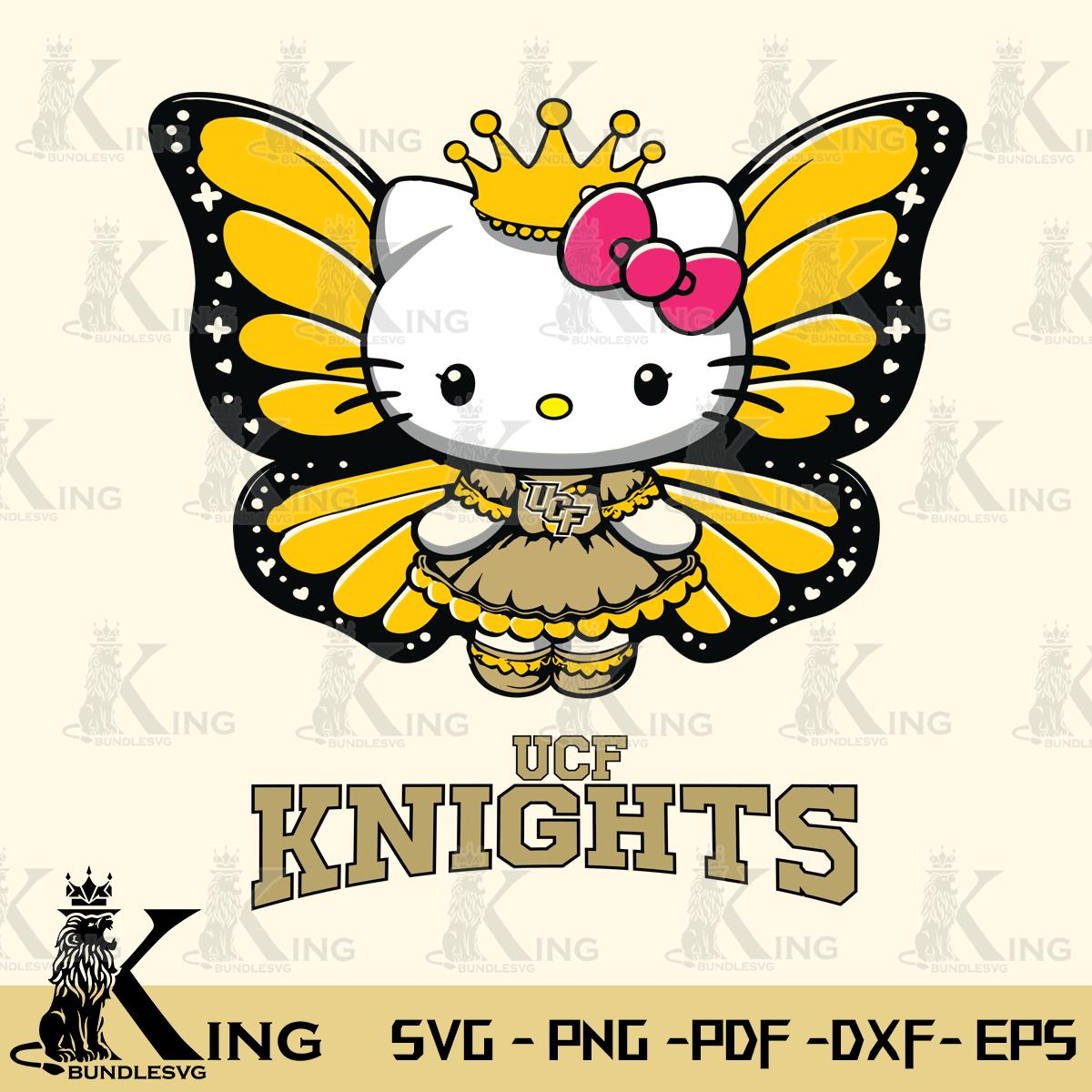 UCF Knights Kitty Wings & Flowers Svg Eps Dxf Png File, Digital Download