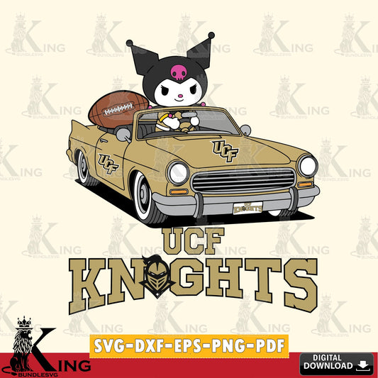 UCF Knights Kuromi Car Football Game SVG file, Cricut, Cut file  , Digital Download , Instant Download, Sanrio svg, Clipart