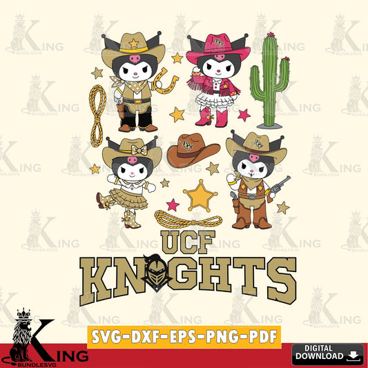 UCF Knights Kuromi Cowboy Western SVG file, Cricut, Cut file  , Digital Download , Instant Download, Sanrio svg, Clipart