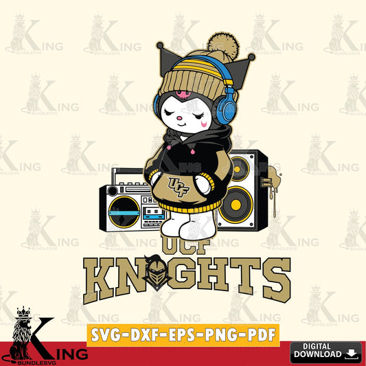 UCF Knights Kuromi Football Music SVG file, Cricut, Cut file  , Digital Download , Instant Download, Sanrio svg, Clipart