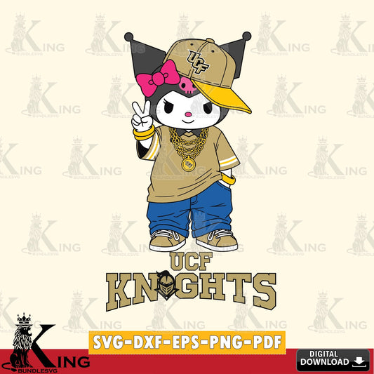 UCF Knights Kuromi Streetwear Style SVG file, Cricut, Cut file  , Digital Download , Instant Download, Sanrio svg, Clipart