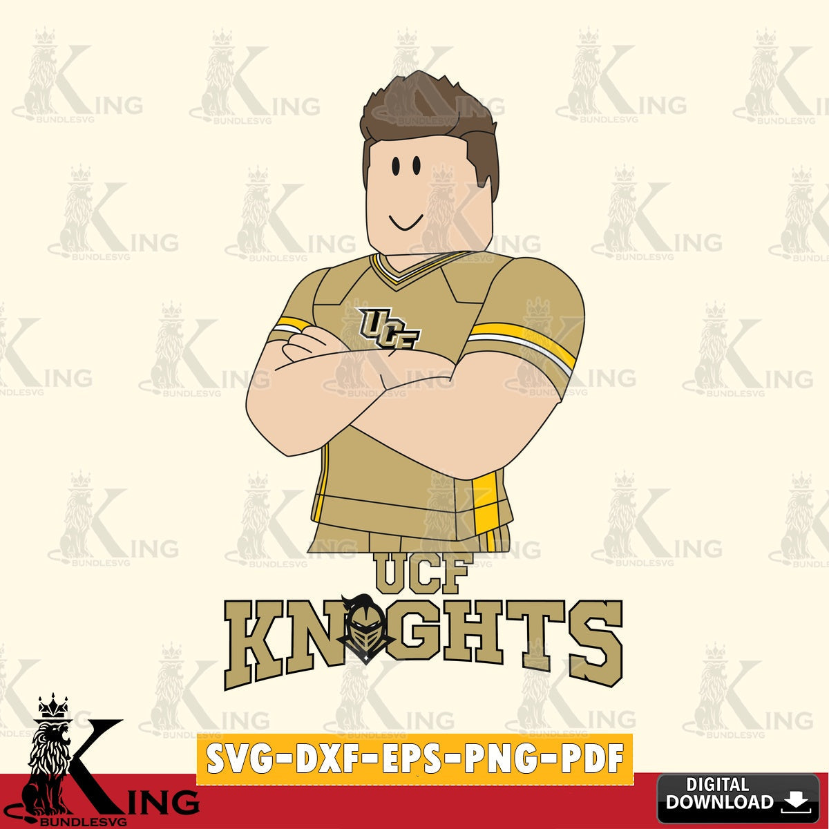 UCF Knights Roblox Football SVG file , NCAA Cricut,  File cut , Digital Download , PDF File