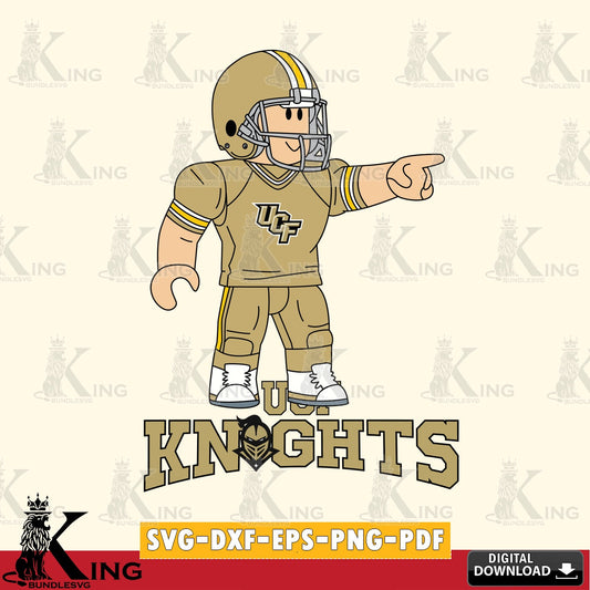 UCF Knights Roblox Player Football SVG file , NCAA Cricut,  File cut , Digital Download , PDF File